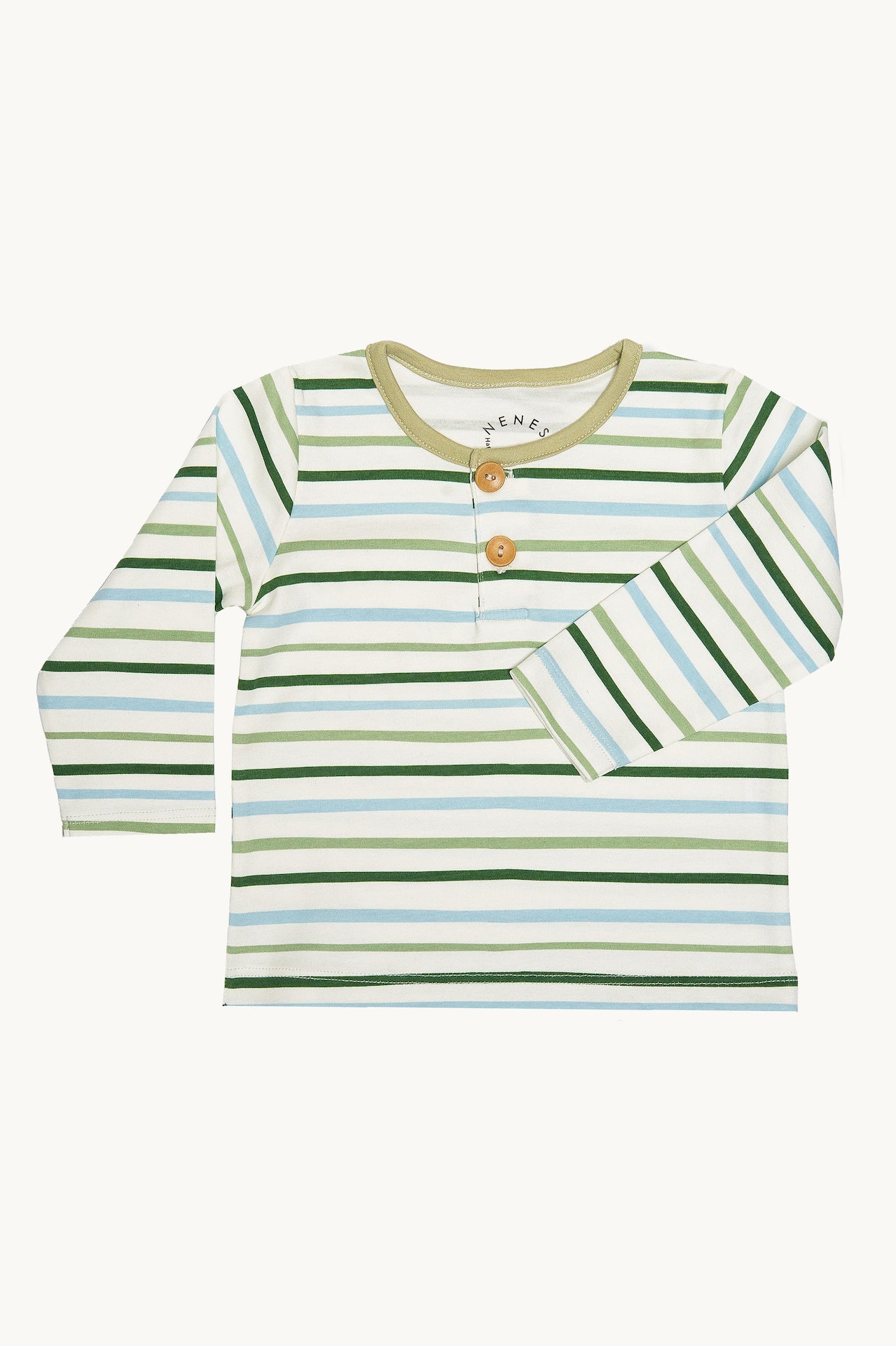 Forest Ribbons Long Sleeve Henley Tee