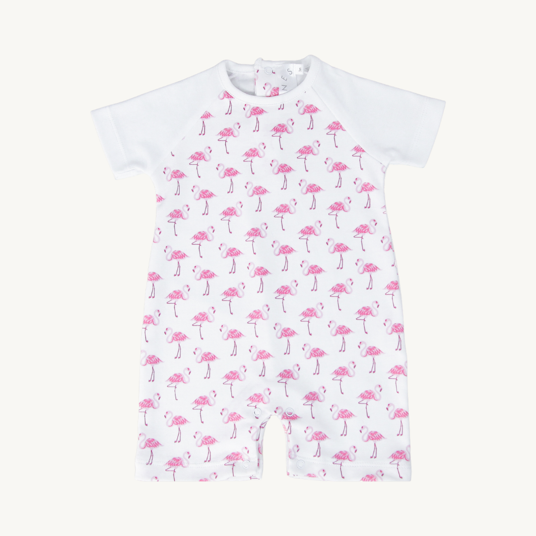 Renewed Flamingo-rgeous Raglan Romper